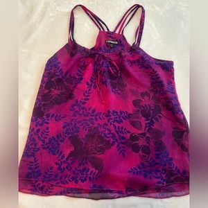 Express medium racerback hot pink & purple floral blouse. Excellent condition